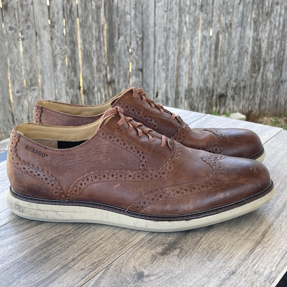 Sebago Smyth Wing Tip Shoes Mens Size 11.5 Leather Derby Comfort Dress Oxfords